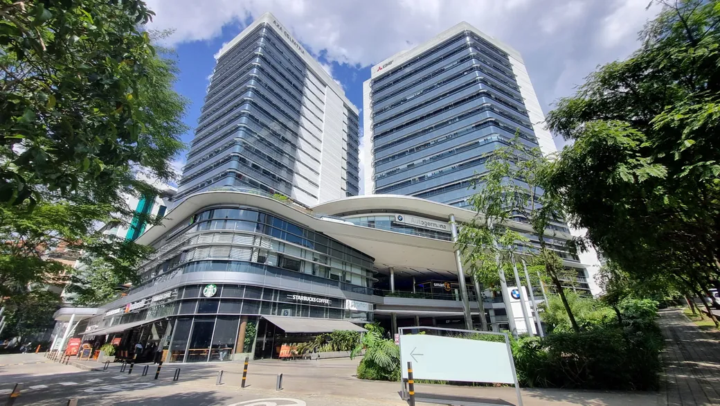Two office towers on the Milla de Oro in El Poblado, Medellín